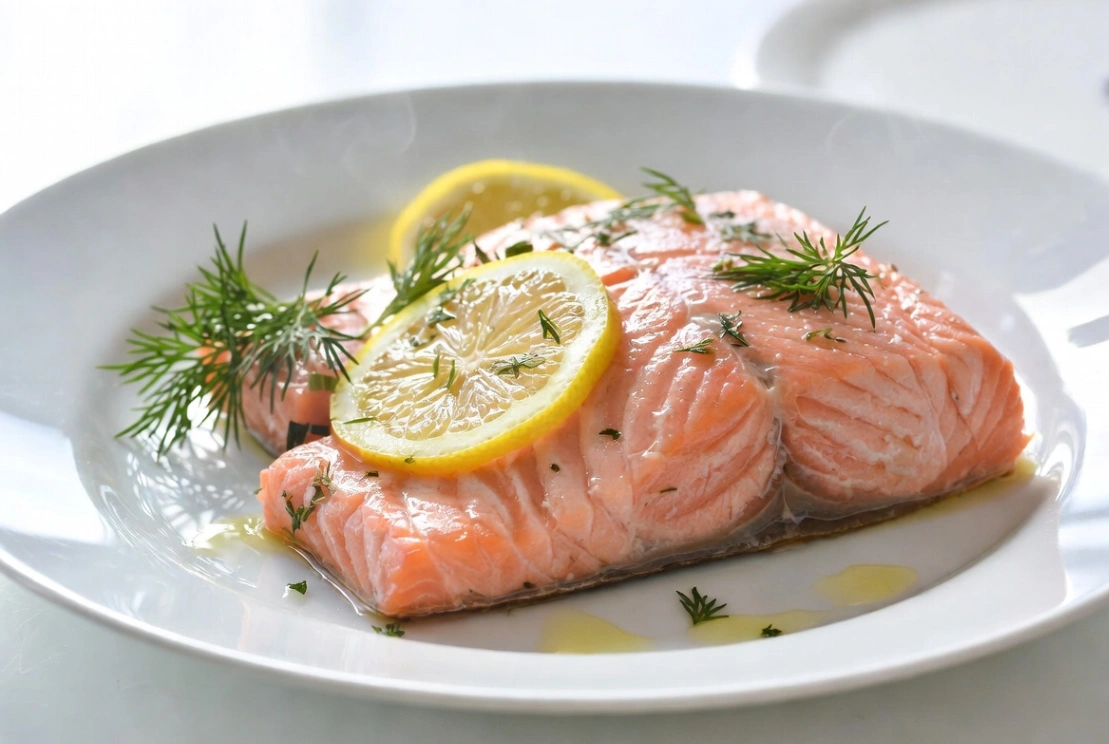 Plat : Pavés de saumon vapeur citron-aneth