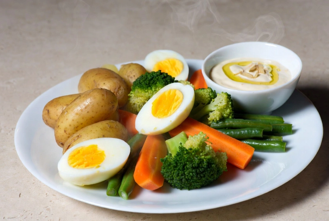 Plat : Légumes vapeur sauce aïoli