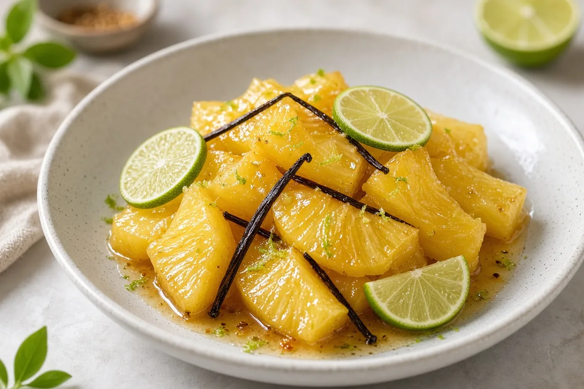 Ananas sous vide vanille-citron vert