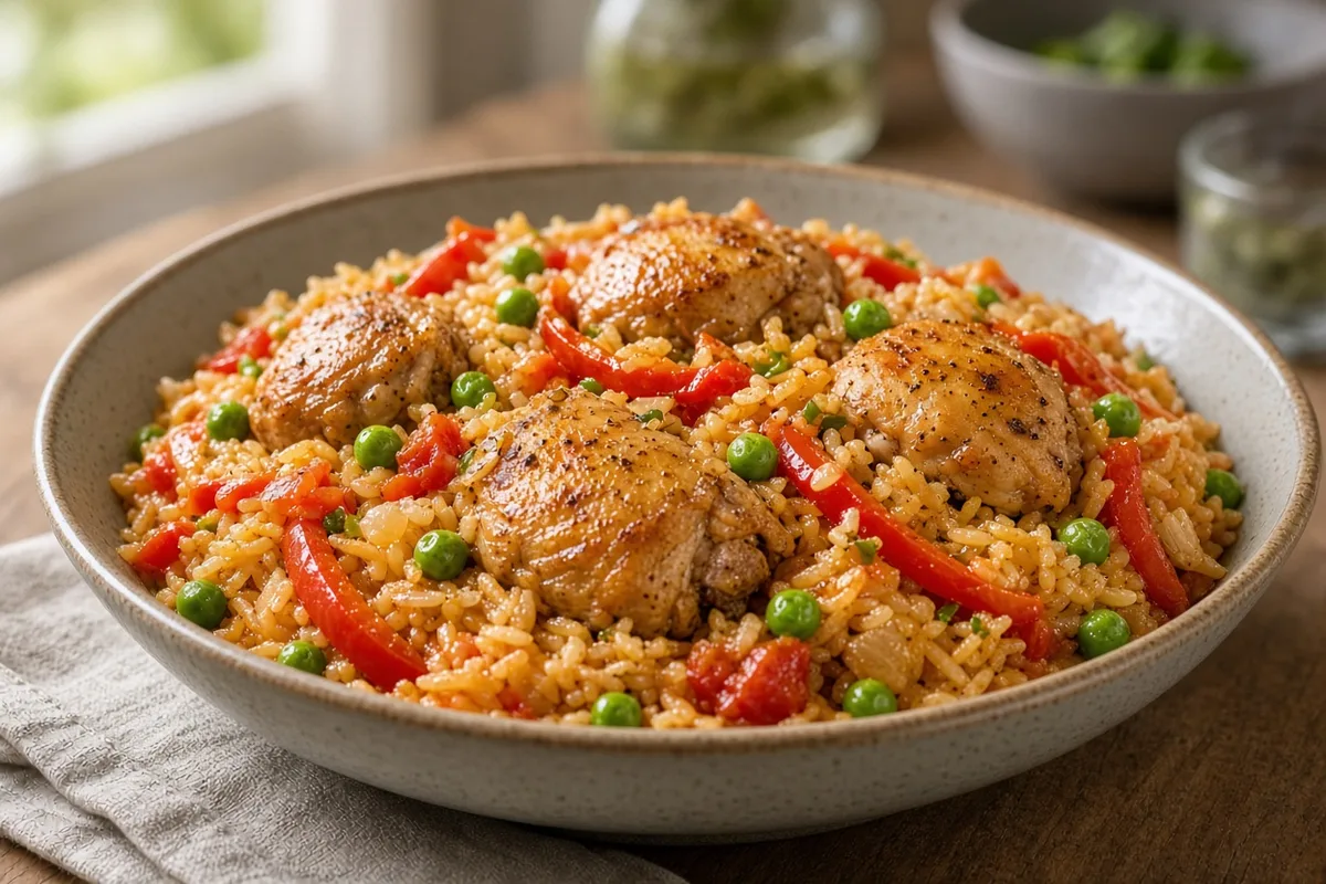 Plat : Arroz con pollo au cuiseur Ă riz