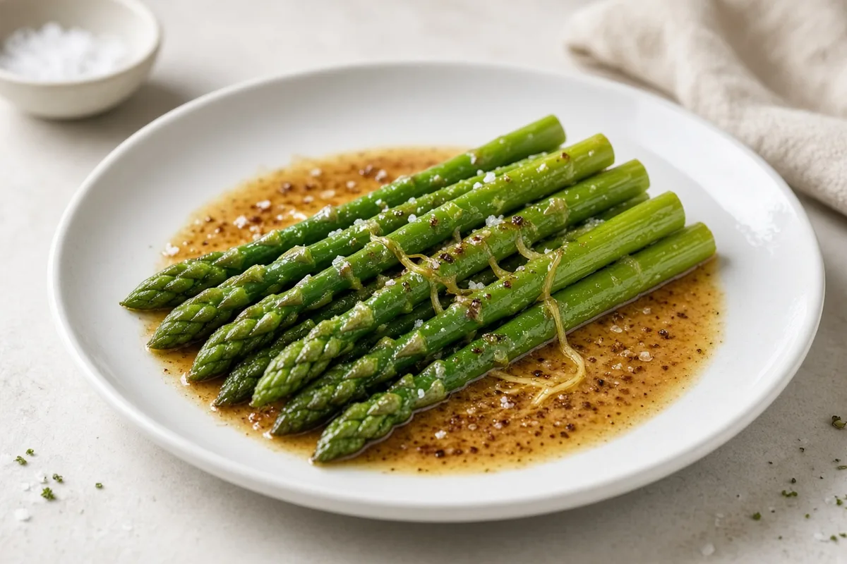 Plat : Asperges sous vide au beurre noisette