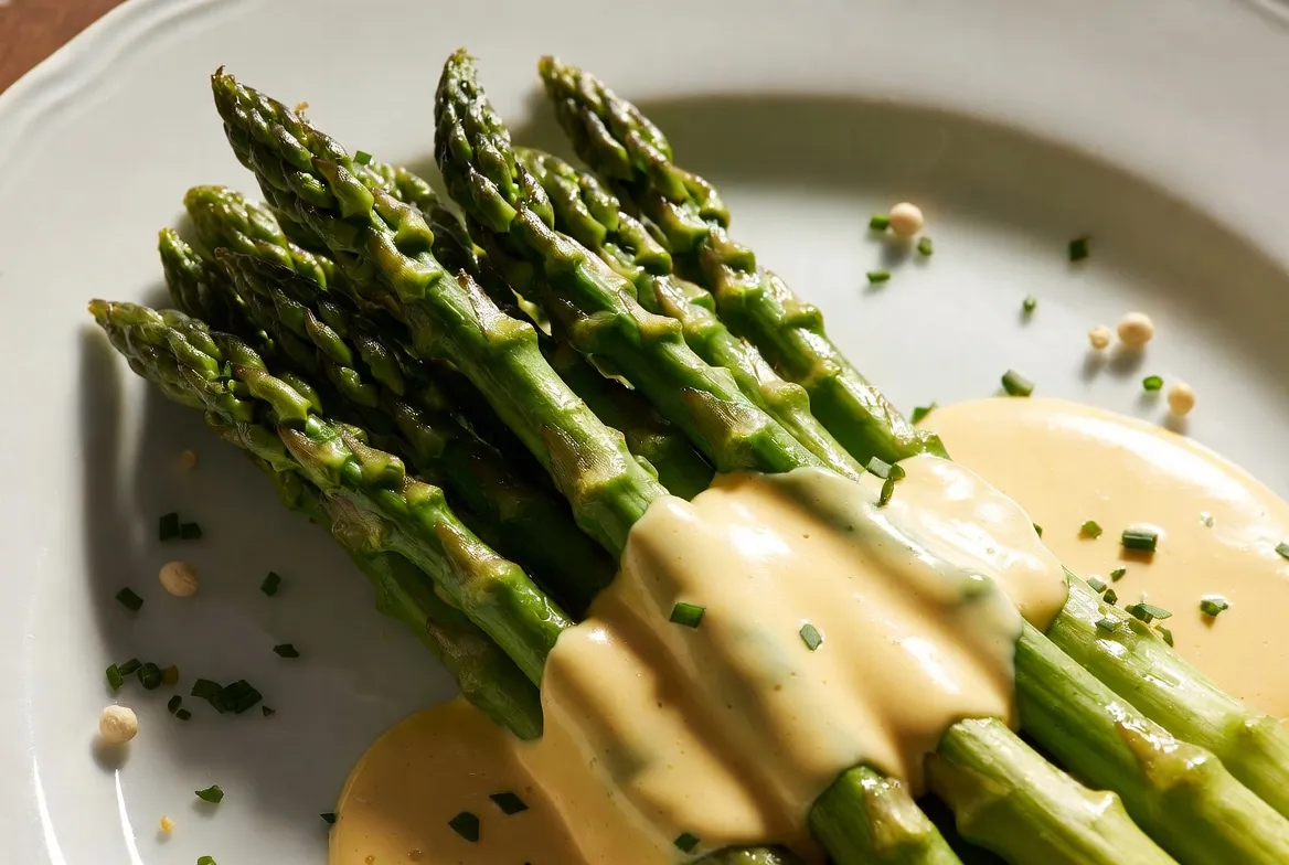 Plat : Asperges vertes sauce hollandaise