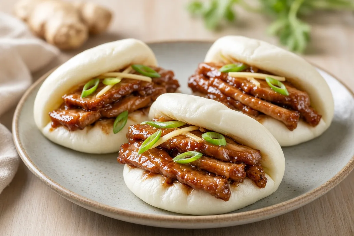 Bao buns vapeur au porc laqué