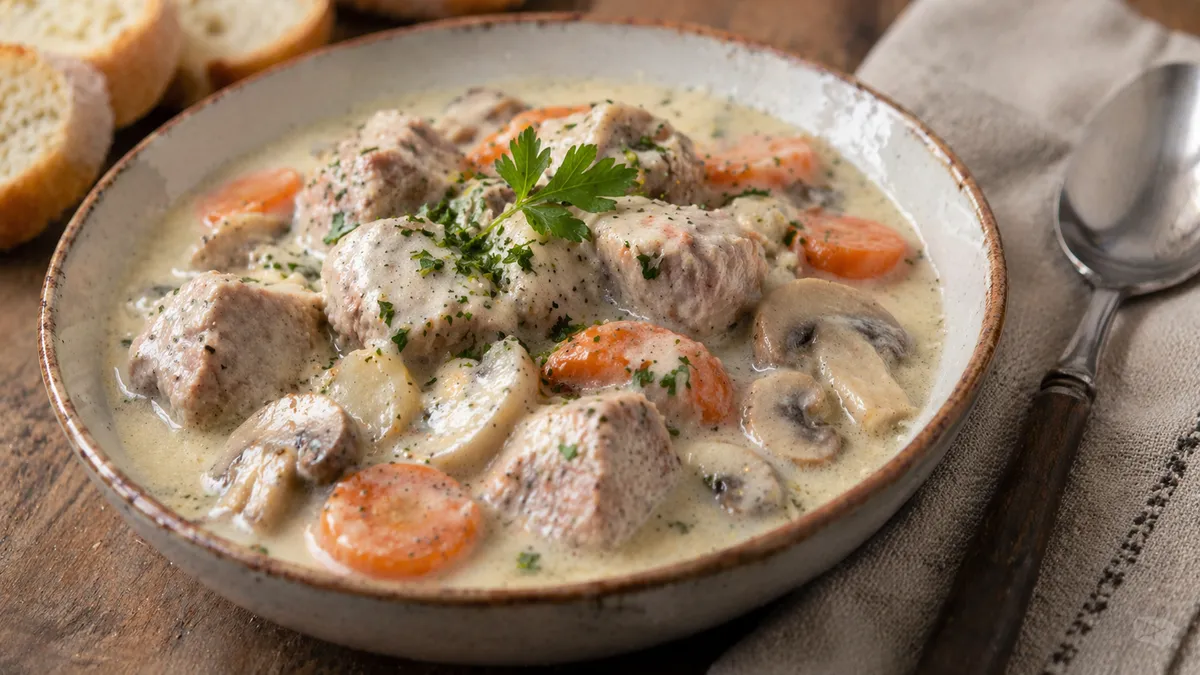 Plat : Blanquette de veau à l'ancienne