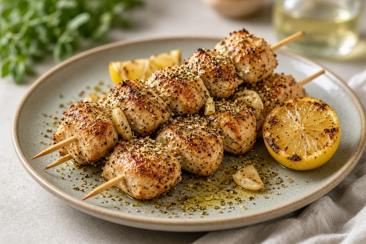 Plat : Brochettes de poulet citron-origan