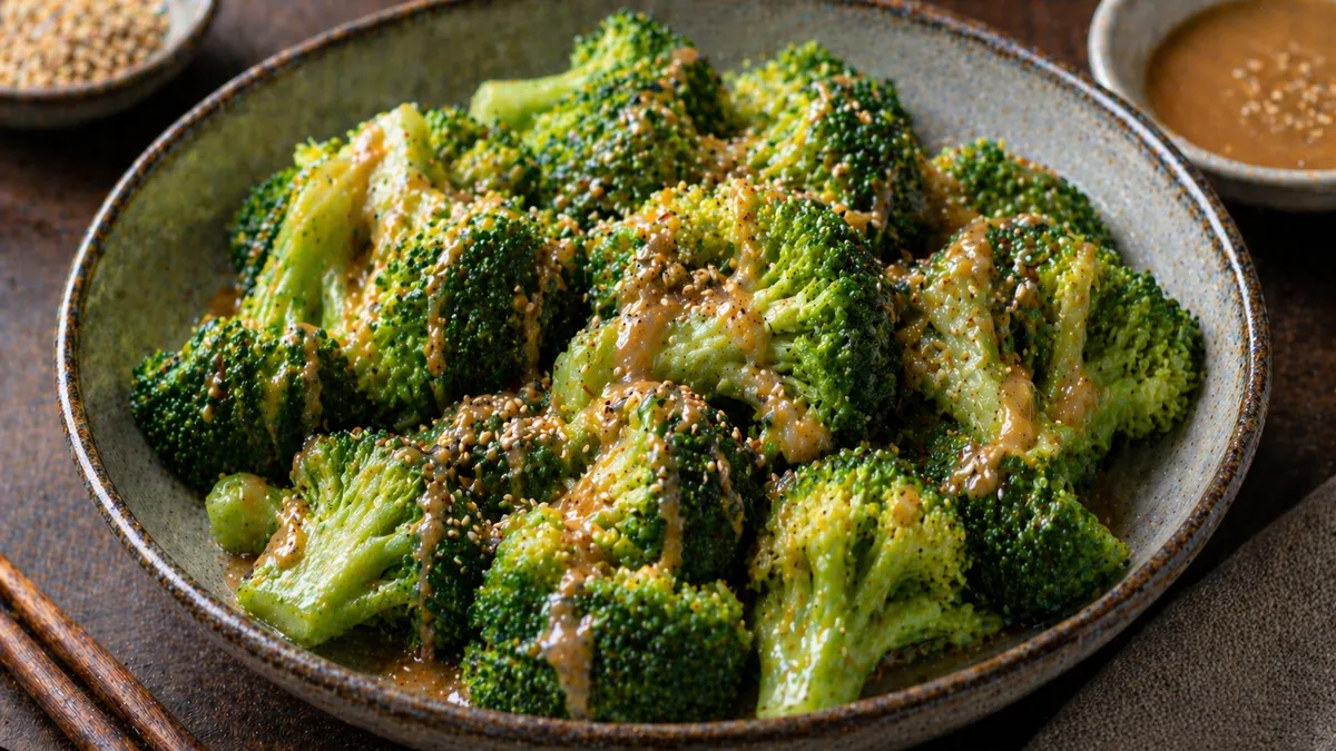 Plat : Brocoli vapeur sauce miso-sésame