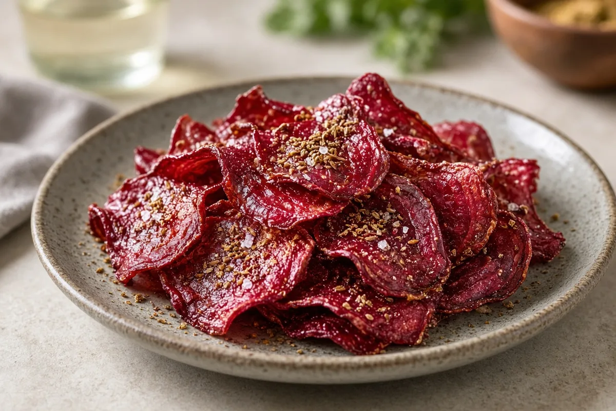 Plat : Chips de betterave au cumin