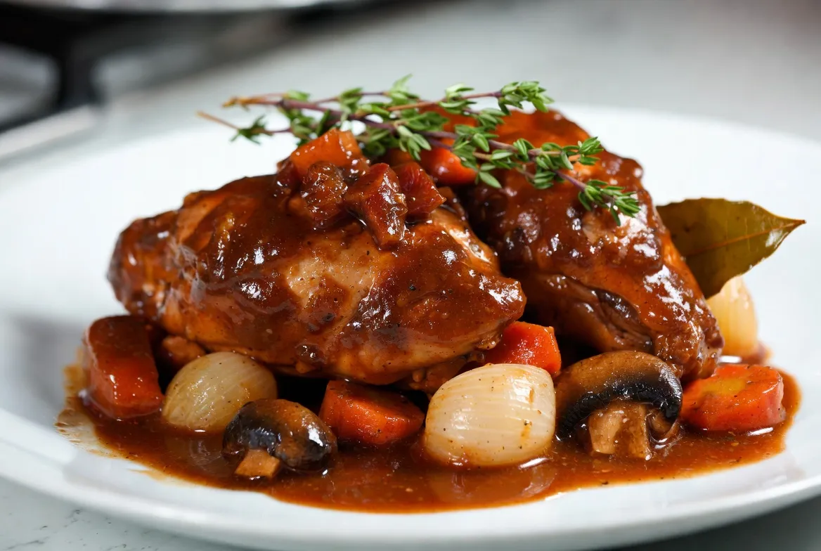 Plat : Coq au vin traditionnel