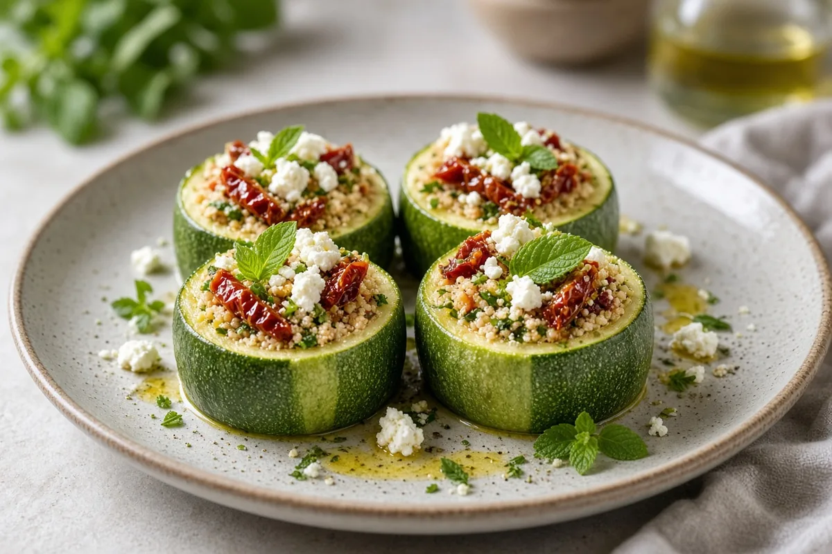 Plat : Courgettes farcies vapeur à la feta