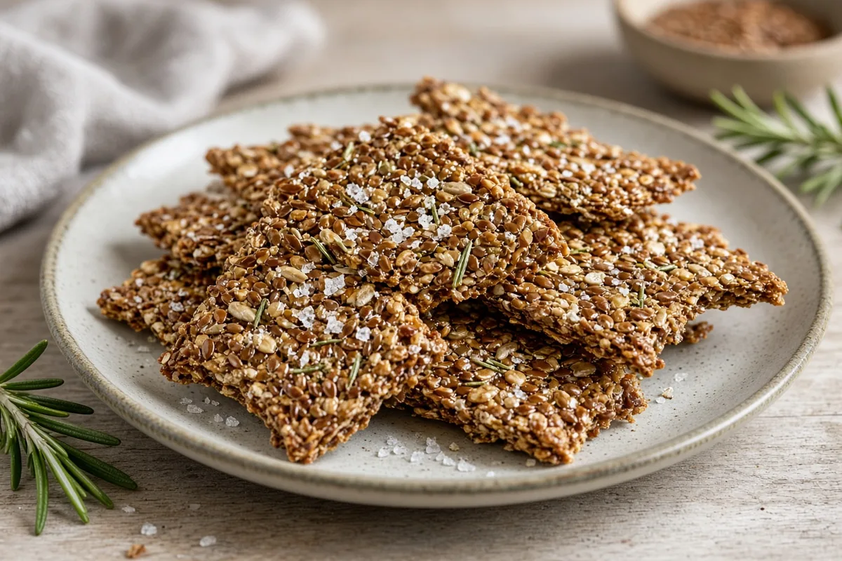Plat : Crackers de lin au romarin