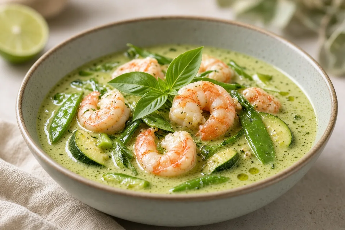 Plat : Curry vert de crevettes