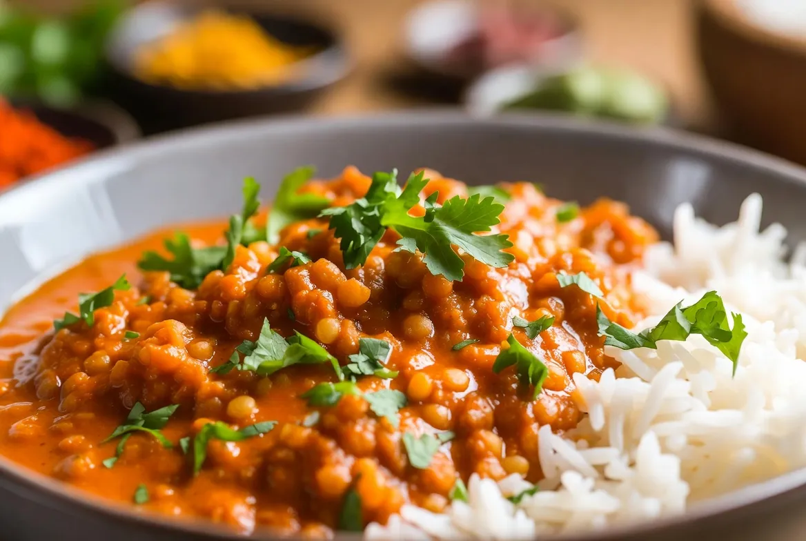 Plat : Dahl de lentilles corail au lait de coco