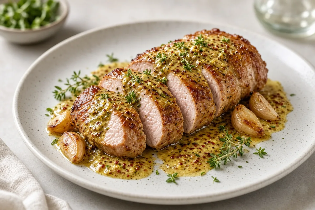 Filet mignon de porc moutarde-herbes