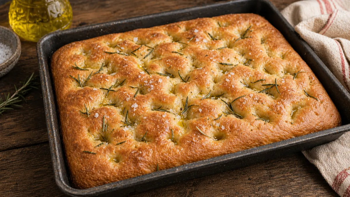 Plat : Focaccia au romarin et sel de mer
