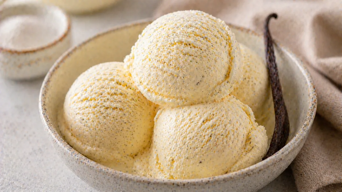 Plat : Glace vanille onctueuse