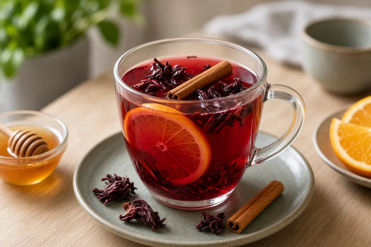 Plat : Infusion hibiscus-orange