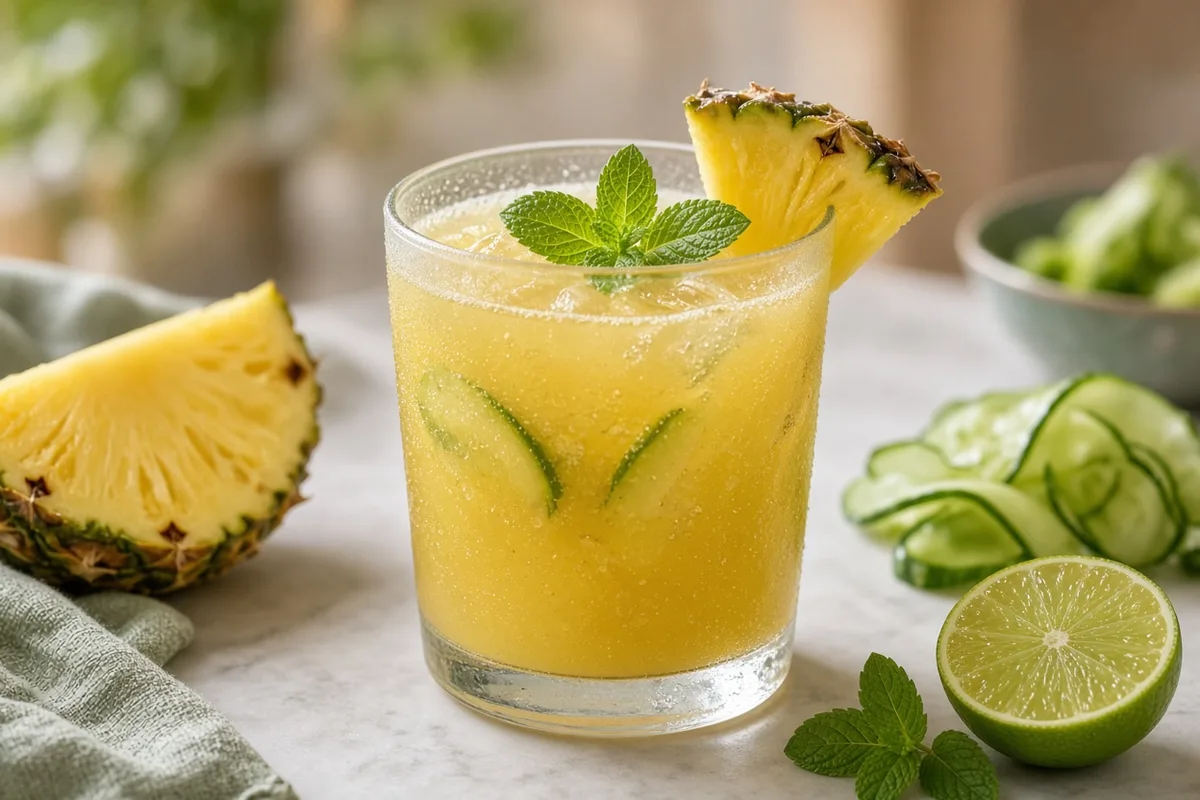 Plat : Jus ananas-concombre-menthe