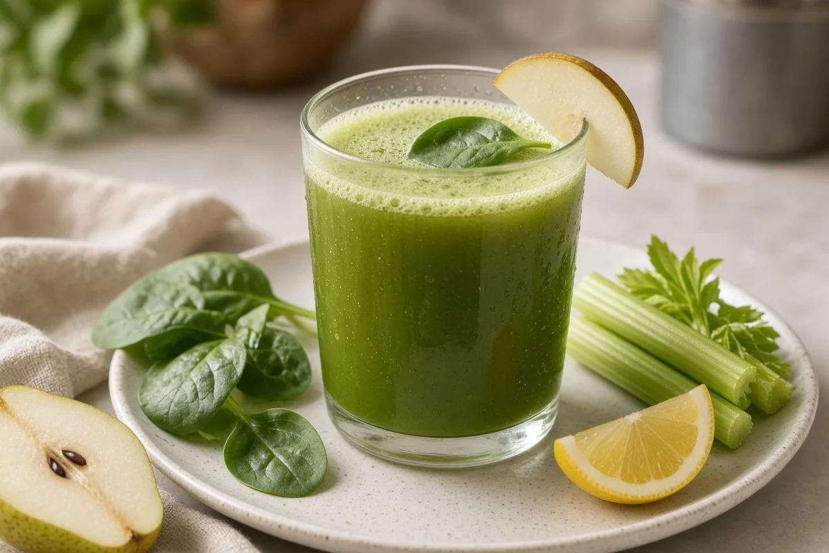 Plat : Jus poire-épinard-céleri