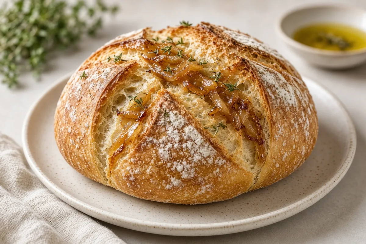 Plat : Pain aux oignons caramélisés