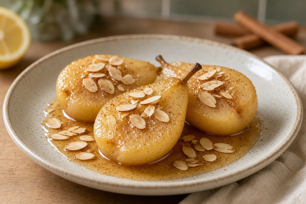 Plat : Poires vapeur miel-cannelle