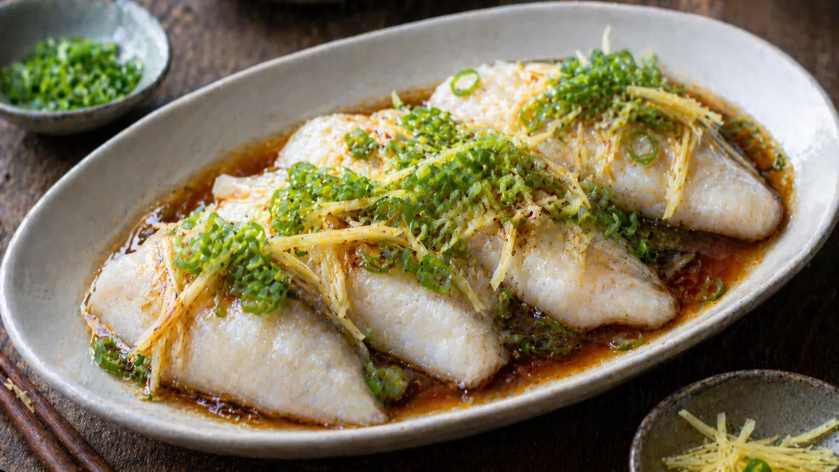 Plat : Filet de poisson vapeur gingembre-ciboule
