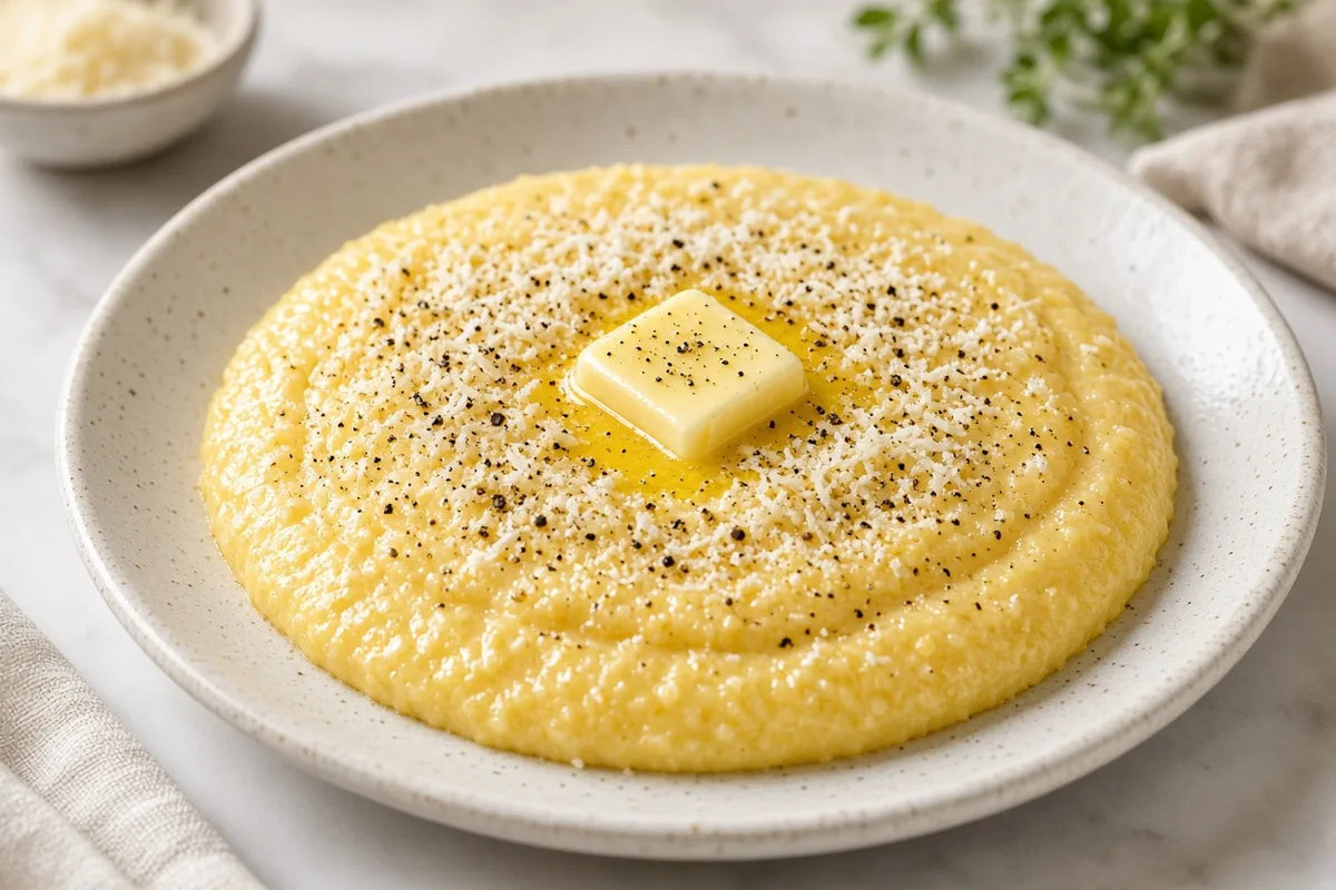 Plat : Polenta crémeuse au parmesan au micro-ondes