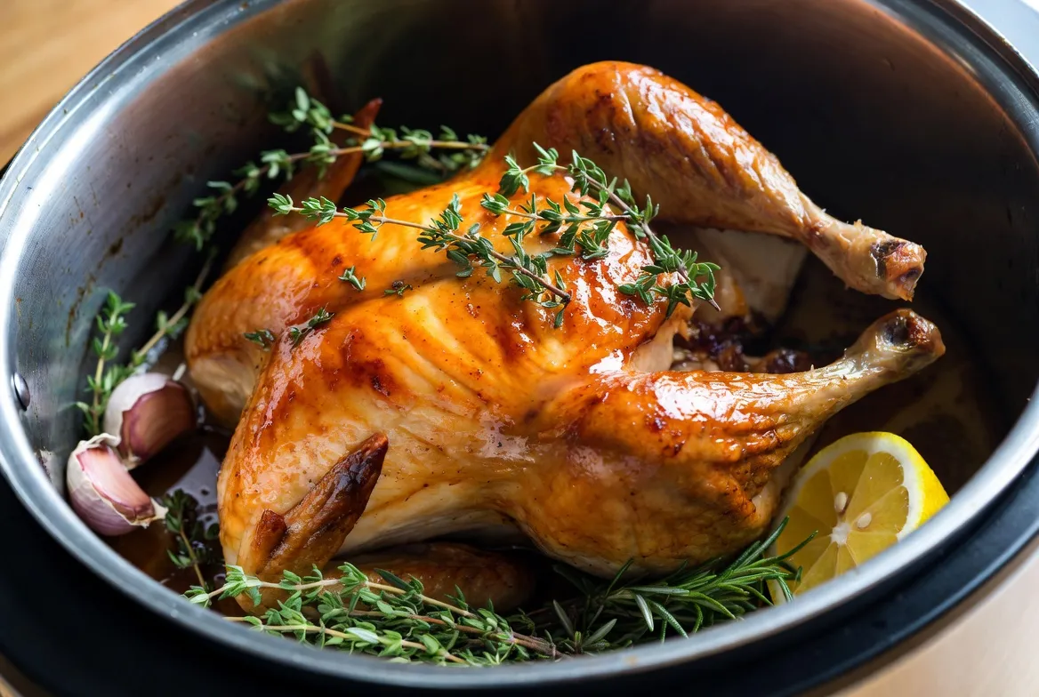 Plat : Poulet entier rôti aux herbes