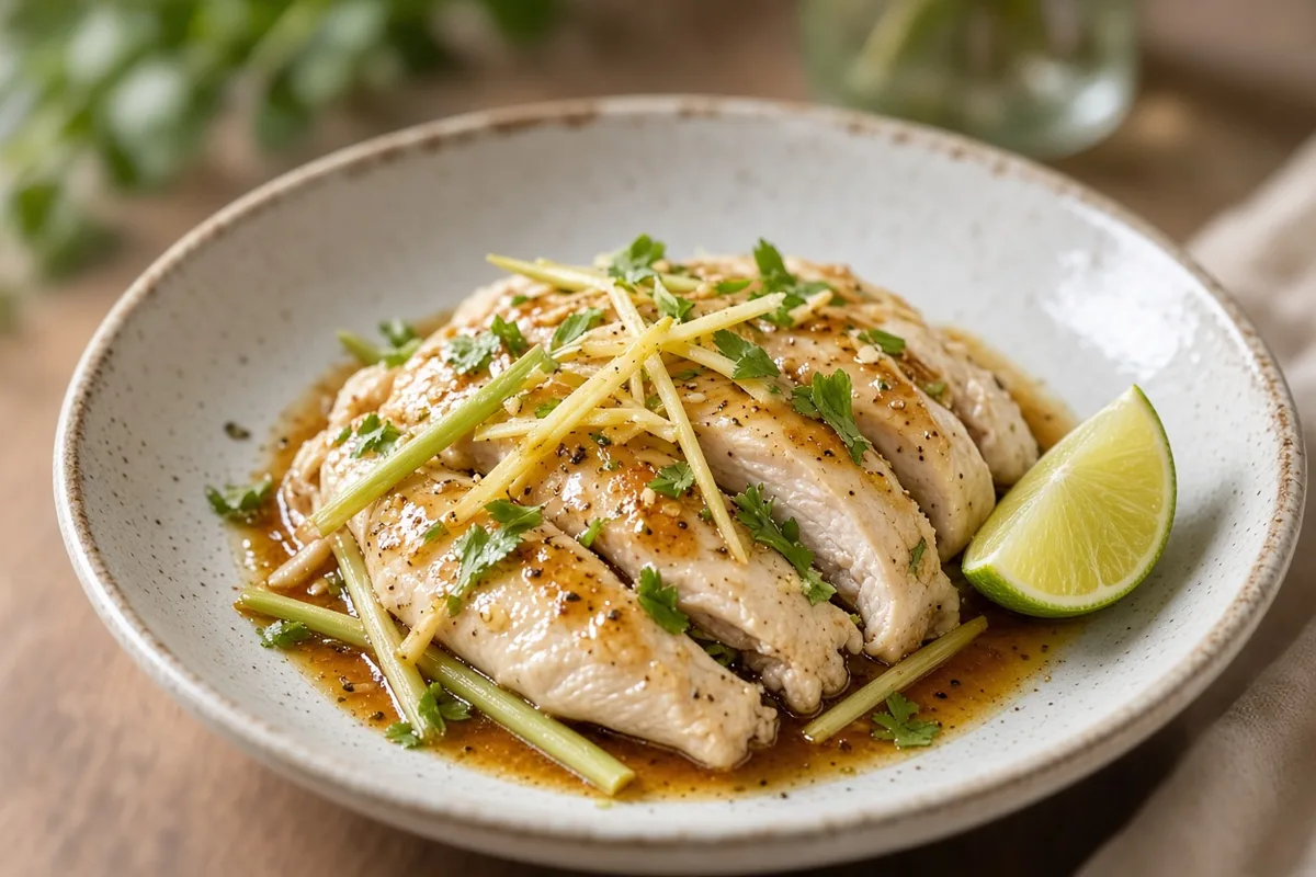 Plat : Poulet vapeur à la citronnelle