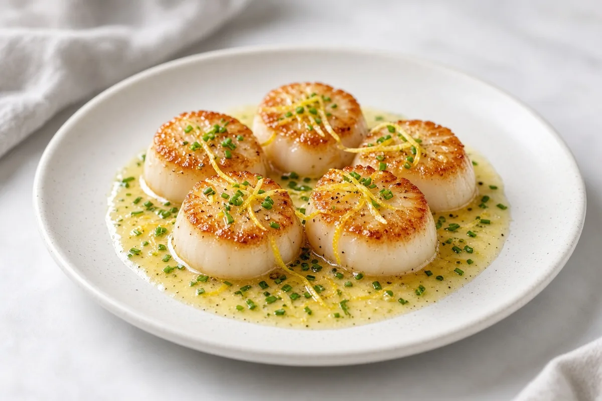Plat : Saint-Jacques sous vide au beurre citronné