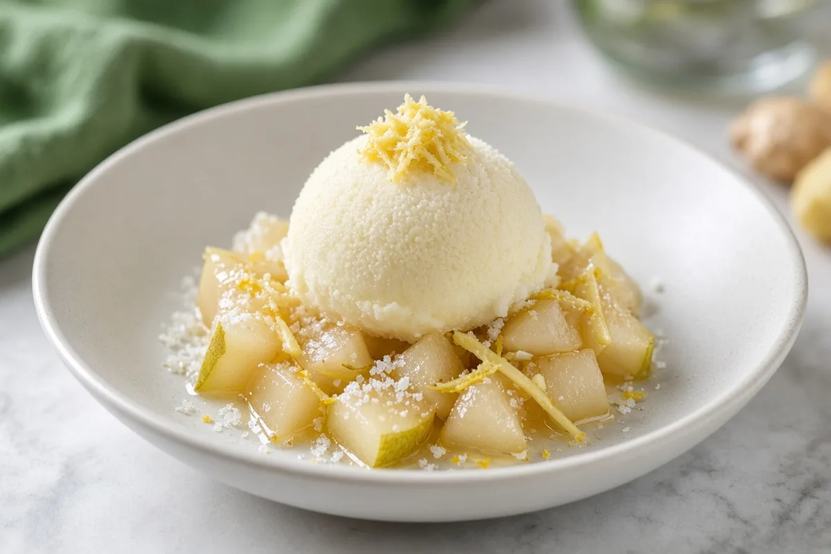 Plat : Sorbet poire-gingembre