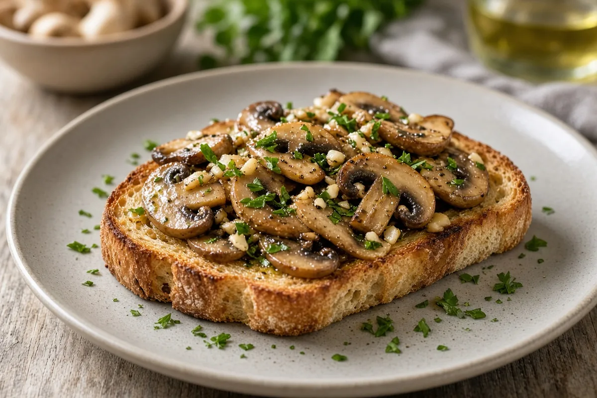 Plat : Tartine champignons ail-persil