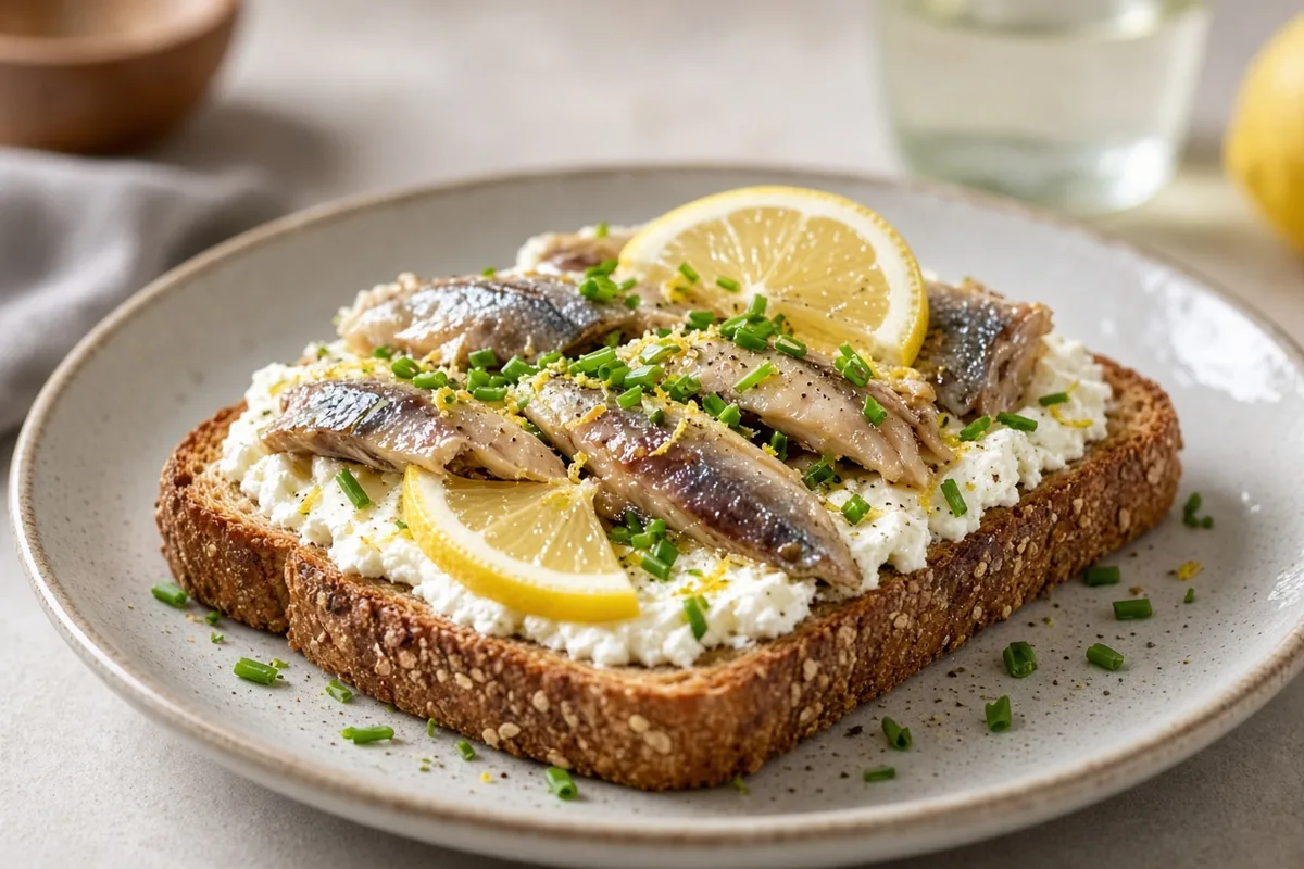 Plat : Tartine sardines citron-ciboulette